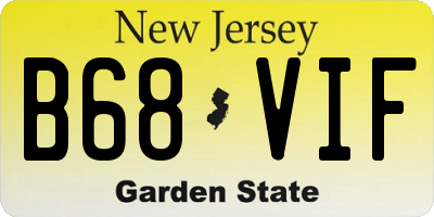 NJ license plate B68VIF