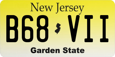 NJ license plate B68VII