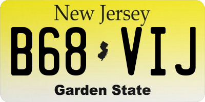NJ license plate B68VIJ
