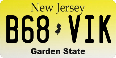 NJ license plate B68VIK