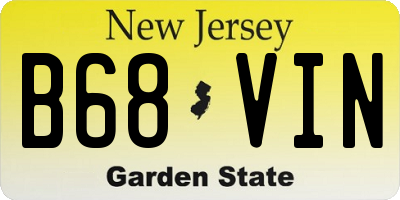 NJ license plate B68VIN