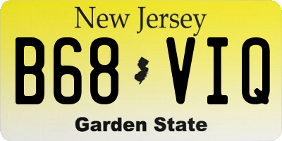 NJ license plate B68VIQ