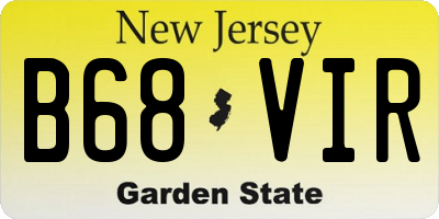 NJ license plate B68VIR