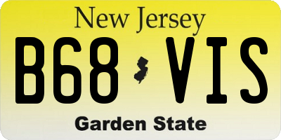 NJ license plate B68VIS