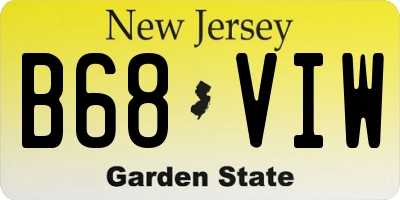 NJ license plate B68VIW