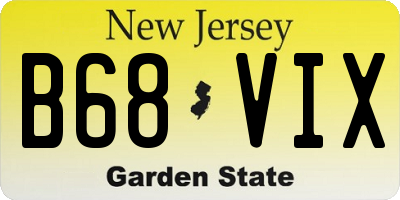 NJ license plate B68VIX