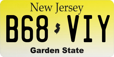 NJ license plate B68VIY