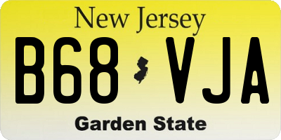 NJ license plate B68VJA