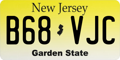 NJ license plate B68VJC