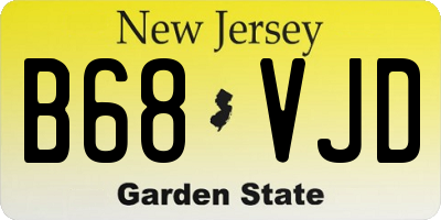 NJ license plate B68VJD
