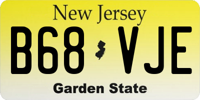 NJ license plate B68VJE