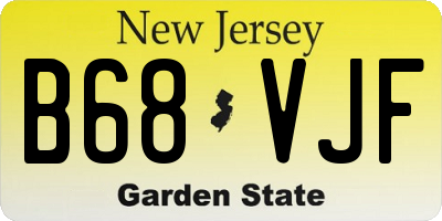 NJ license plate B68VJF