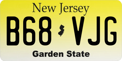 NJ license plate B68VJG