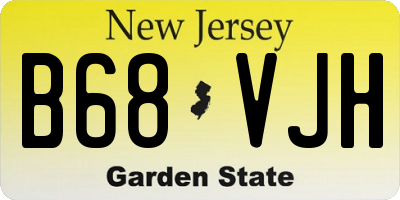 NJ license plate B68VJH