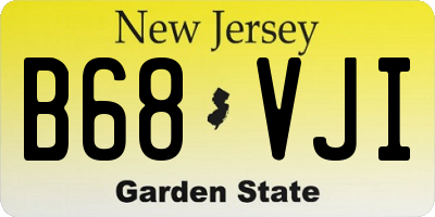 NJ license plate B68VJI