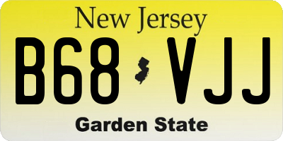 NJ license plate B68VJJ