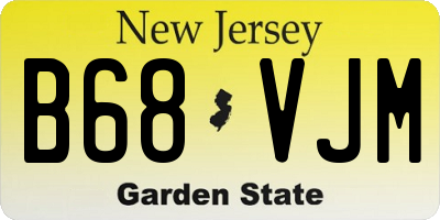 NJ license plate B68VJM