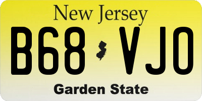 NJ license plate B68VJO