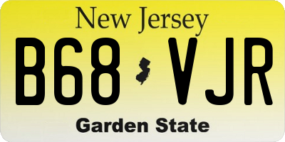 NJ license plate B68VJR