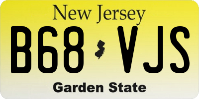 NJ license plate B68VJS