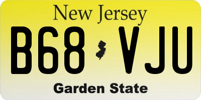 NJ license plate B68VJU