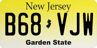 NJ license plate B68VJW