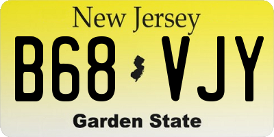 NJ license plate B68VJY