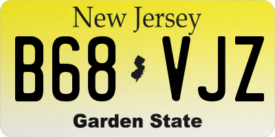 NJ license plate B68VJZ