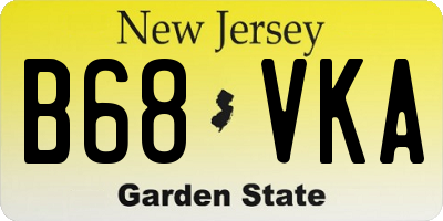 NJ license plate B68VKA