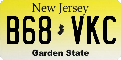 NJ license plate B68VKC