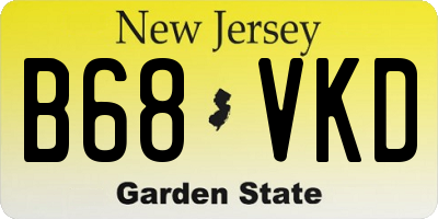 NJ license plate B68VKD