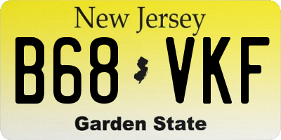 NJ license plate B68VKF