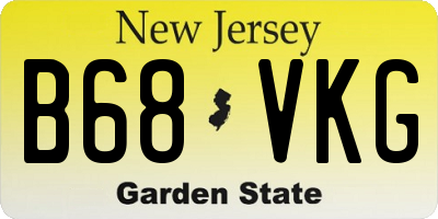 NJ license plate B68VKG