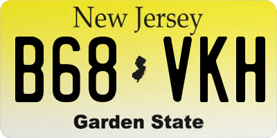 NJ license plate B68VKH