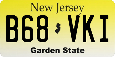 NJ license plate B68VKI