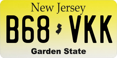 NJ license plate B68VKK