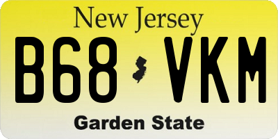 NJ license plate B68VKM