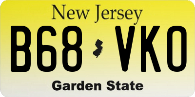 NJ license plate B68VKO