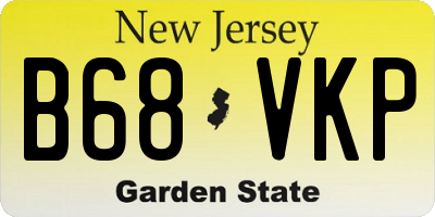 NJ license plate B68VKP