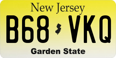 NJ license plate B68VKQ