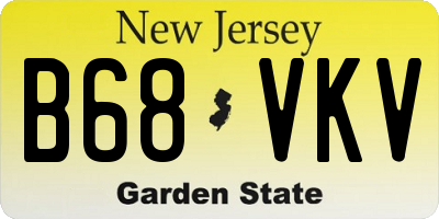 NJ license plate B68VKV