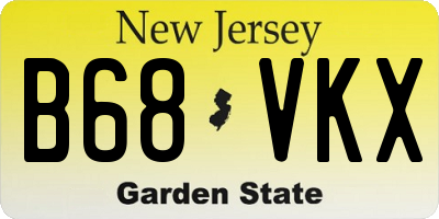 NJ license plate B68VKX