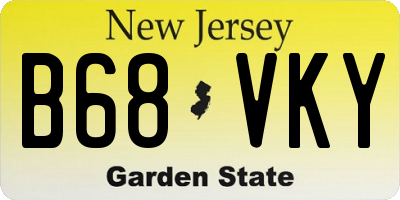 NJ license plate B68VKY