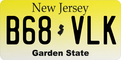 NJ license plate B68VLK
