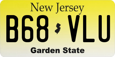 NJ license plate B68VLU