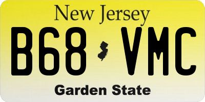 NJ license plate B68VMC