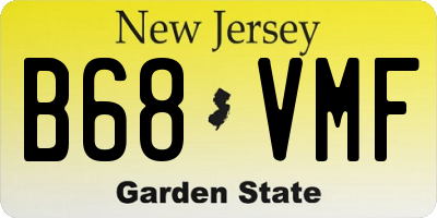 NJ license plate B68VMF