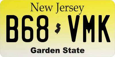 NJ license plate B68VMK
