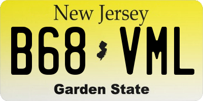 NJ license plate B68VML