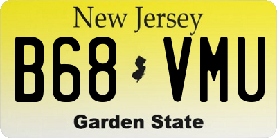 NJ license plate B68VMU